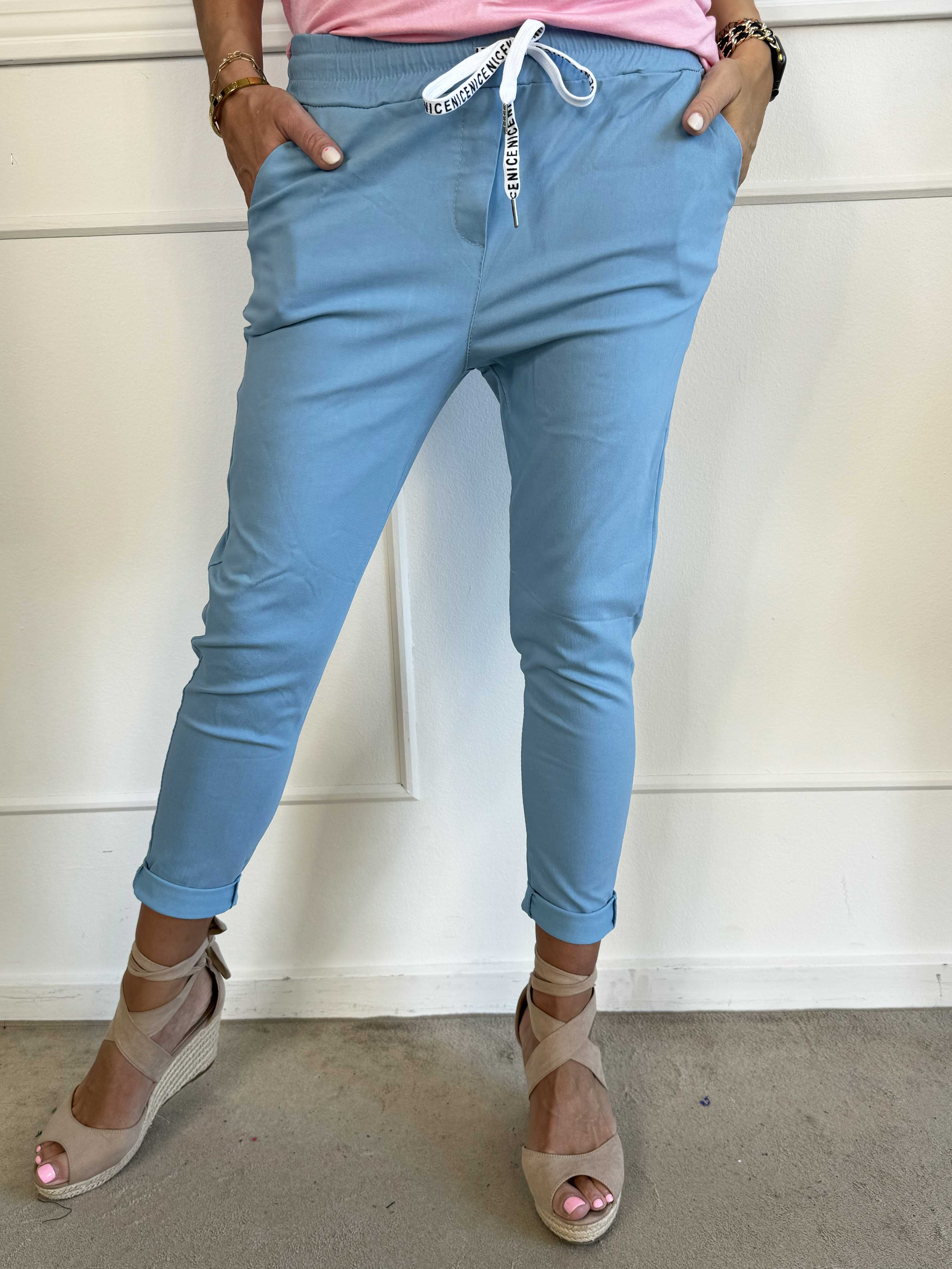 Antalya - Bukser i ankellængde med elastikkant i livet